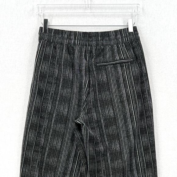 ATHLETA Arrival Pants Womens 4 Black Amara Stripe Drawstring High Rise Cropped - Picture 6 of 16